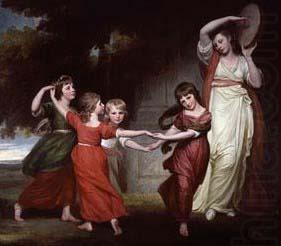 The five youngest children of Granville Leveson-Gower, 1st Marquess of Stafford, George Romney